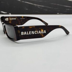 Balenciaga Tortoise Shell Sunglasses with Green Lenses